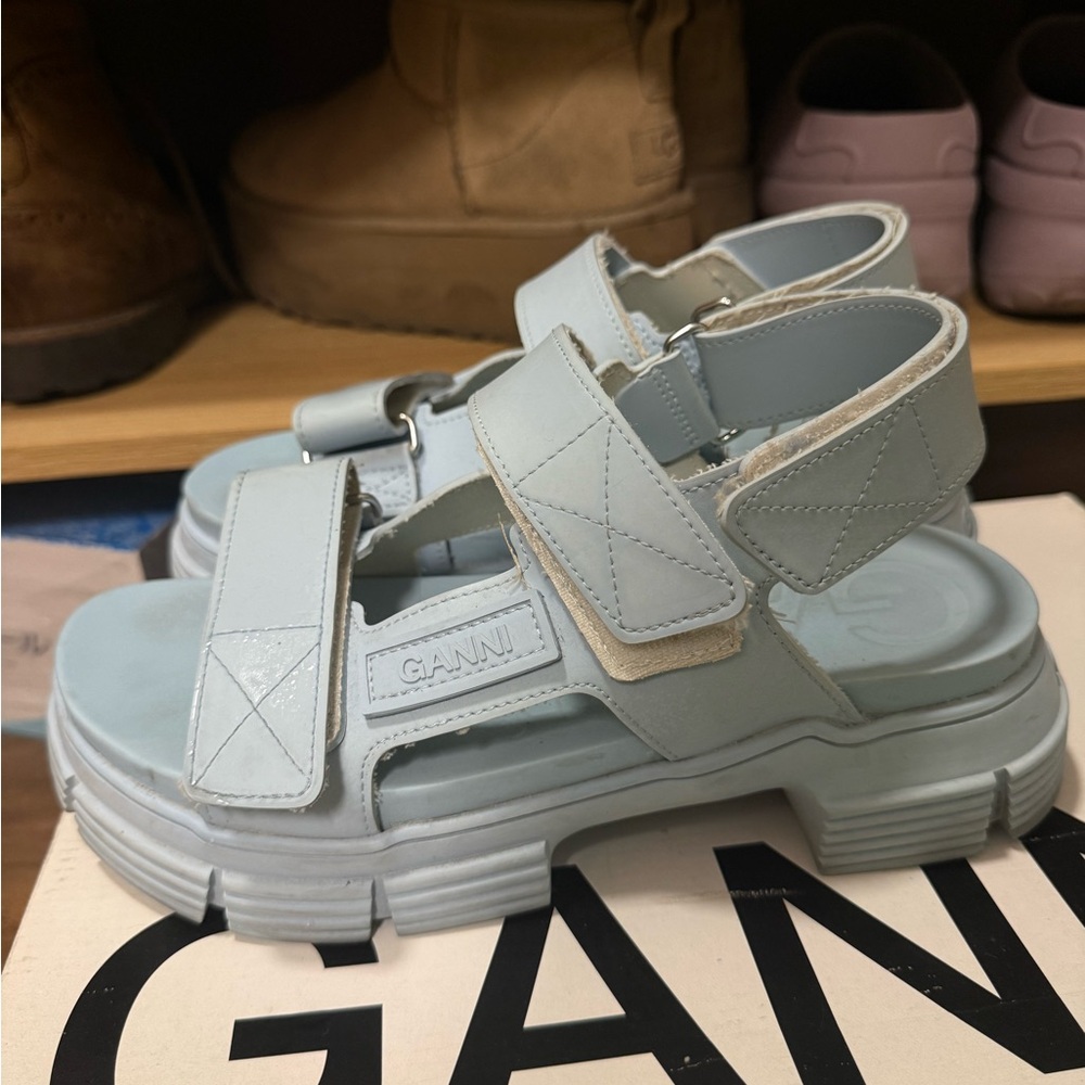 Ganni Sky Blue Chunky Sandals